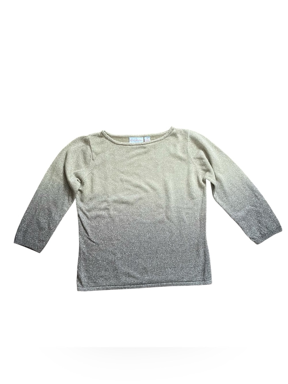 Gloria Vanderbilt Metalic Knit Ombré Sweater Women’s Medium Champagne